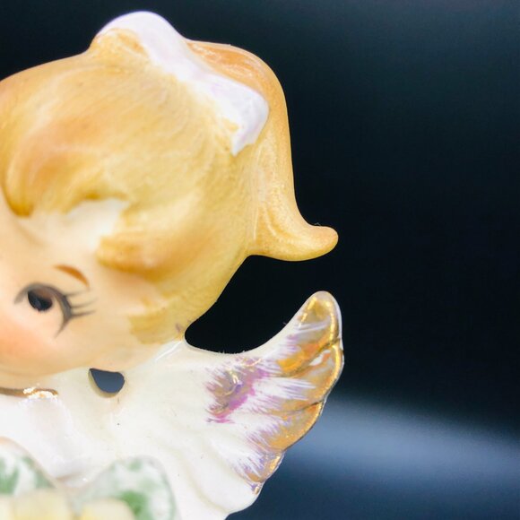 Vintage LEFTON November Birthday Month Porcelain Angel Figurine: 50s Kitsch Gift - Picture 9 of 13